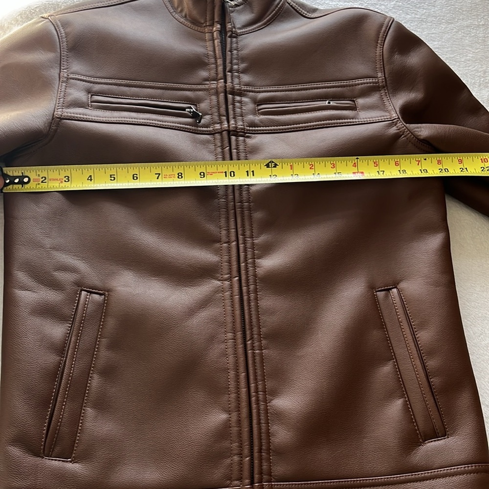 Lined Faux Leather Jacket - Picture 8 of 10